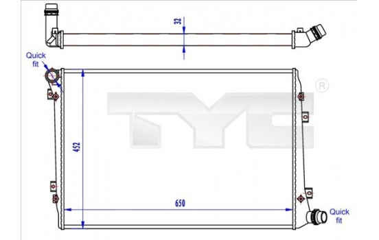 Radiator, engine cooling 737-0062-R TYC