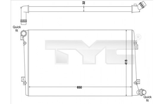 Radiator, engine cooling 737-0063-R TYC