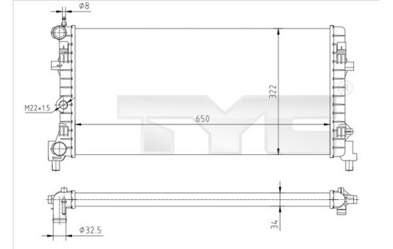 Radiator, engine cooling 737-0064-R TYC