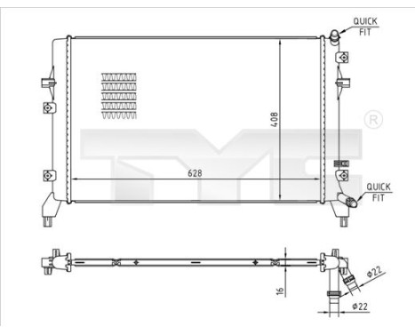 Radiator, engine cooling 737-0066 TYC