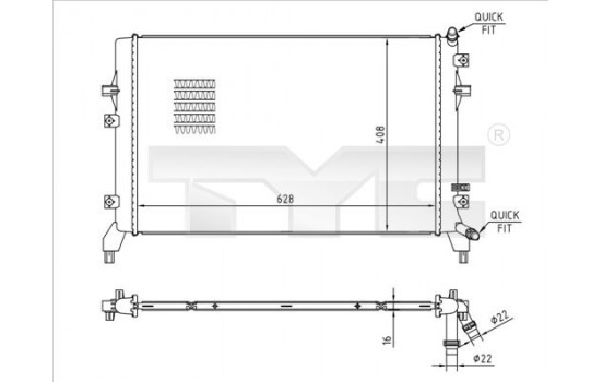 Radiator, engine cooling 737-0066 TYC