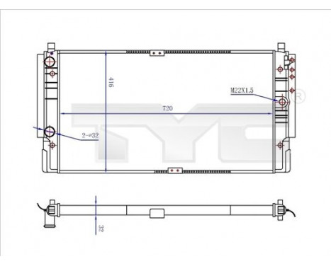 Radiator, engine cooling 737-0068-R TYC