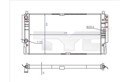 Radiator, engine cooling 737-0068-R TYC
