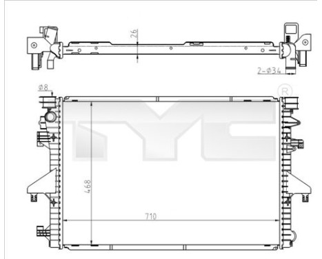 Radiator, engine cooling 737-0069 TYC