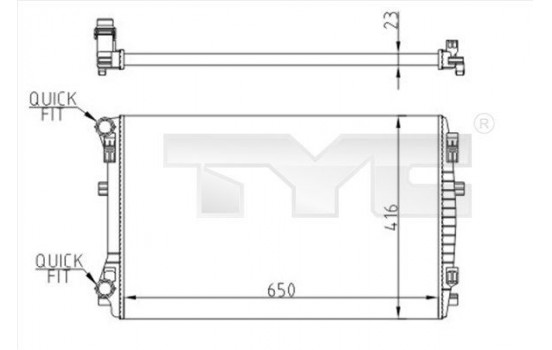 Radiator, engine cooling 737-0071-R TYC