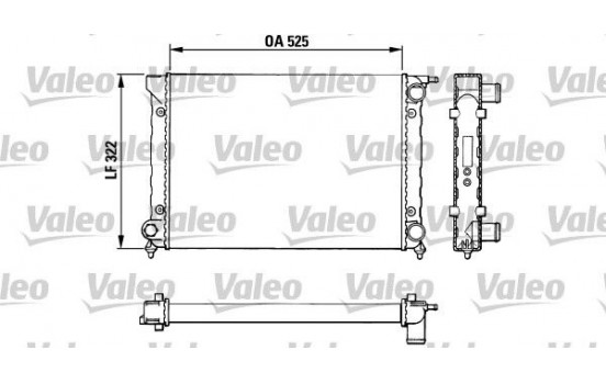 Radiator, engine cooling 883727 Valeo