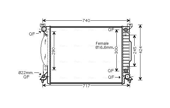 Radiator, engine cooling AI2205 Ava Quality Cooling