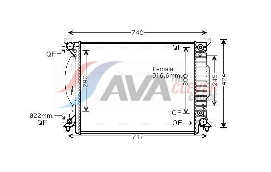 Radiator, engine cooling AI2205 Ava Quality Cooling