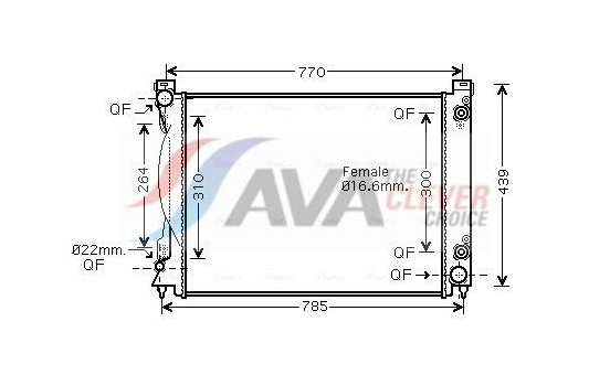 Radiator, engine cooling AI2231 Ava Quality Cooling