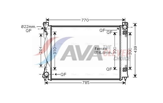 Radiator, engine cooling AI2236 Ava Quality Cooling