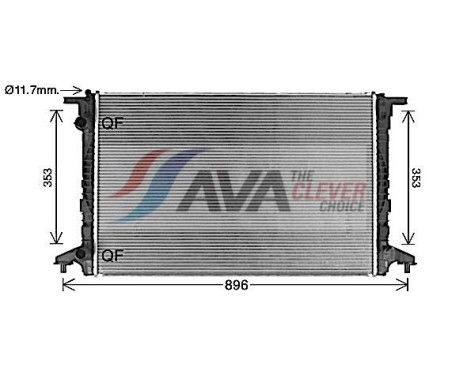 Radiator, engine cooling AI2440 Ava Quality Cooling, Image 2