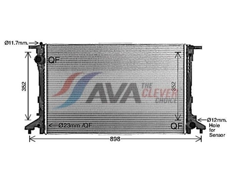 Radiator, engine cooling AI2441 Ava Quality Cooling, Image 2