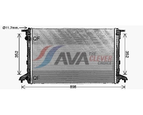 Radiator, engine cooling AI2446 Ava Quality Cooling, Image 2