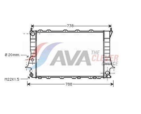 Radiator, engine cooling AIA2081 Ava Quality Cooling