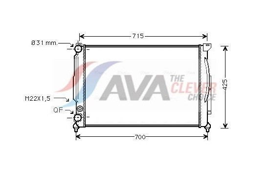 Radiator, engine cooling AIA2105 Ava Quality Cooling