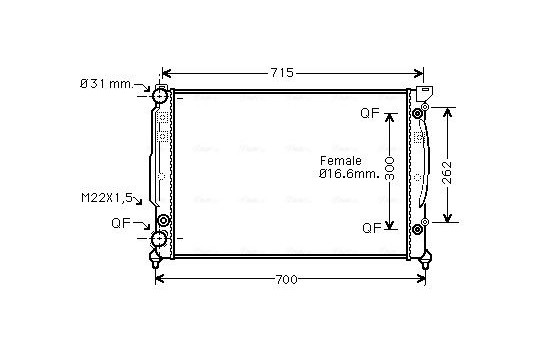 Radiator, engine cooling AIA2109 Ava Quality Cooling