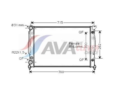 Radiator, engine cooling AIA2109 Ava Quality Cooling