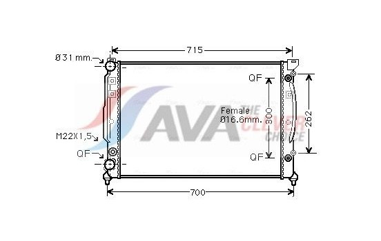 Radiator, engine cooling AIA2109 Ava Quality Cooling