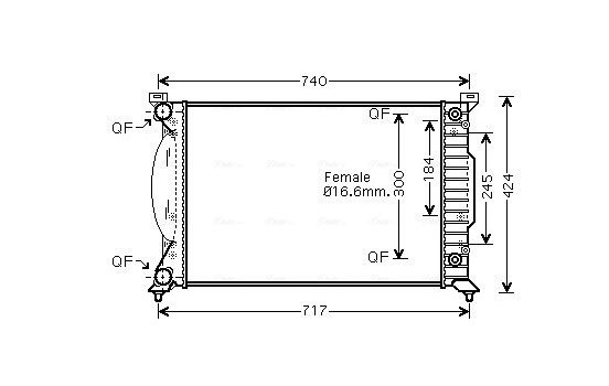 Radiator, engine cooling AIA2241 Ava Quality Cooling