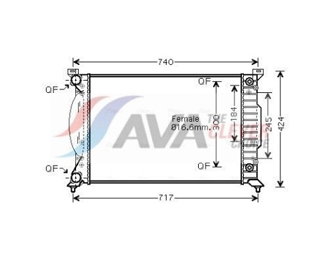 Radiator, engine cooling AIA2241 Ava Quality Cooling