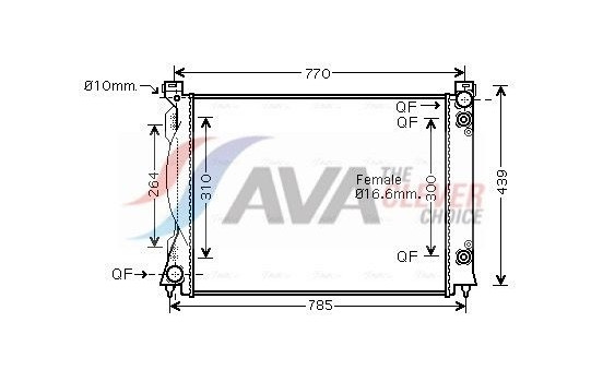 Radiator, engine cooling AIA2253 Ava Quality Cooling
