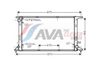 Radiator, engine cooling AIA2290 Ava Quality Cooling