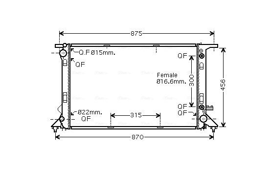 Radiator, engine cooling AIA2291 Ava Quality Cooling