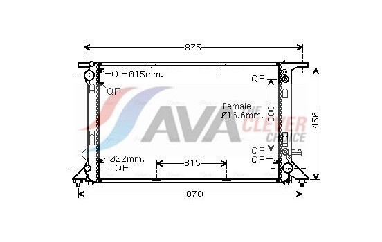 Radiator, engine cooling AIA2291 Ava Quality Cooling