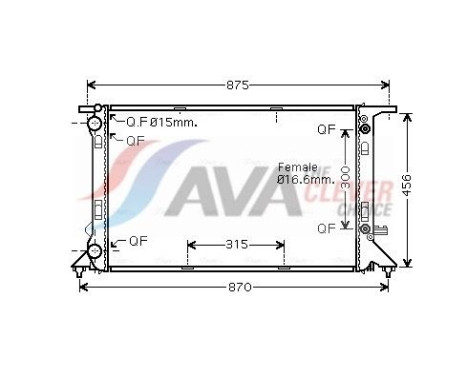 Radiator, engine cooling AIA2293 Ava Quality Cooling