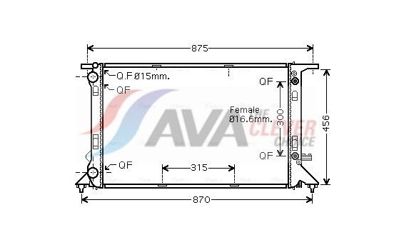 Radiator, engine cooling AIA2293 Ava Quality Cooling