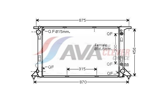 Radiator, engine cooling AIA2309 Ava Quality Cooling