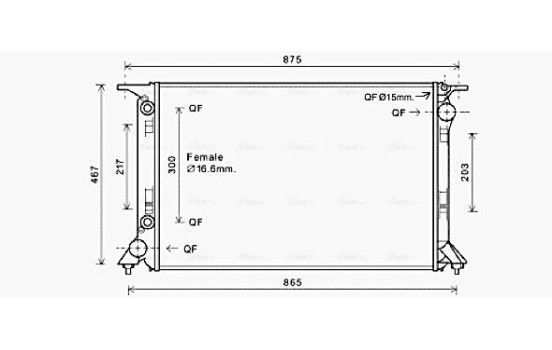 Radiator, engine cooling AIA2332 Ava Quality Cooling