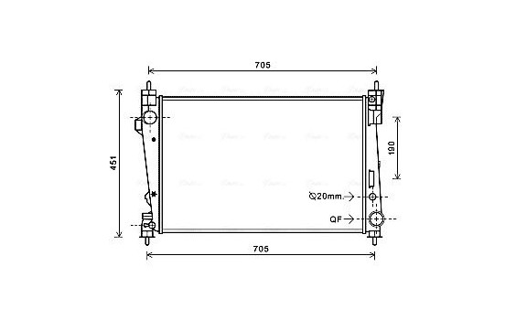 Radiator, engine cooling AL2124 Ava Quality Cooling