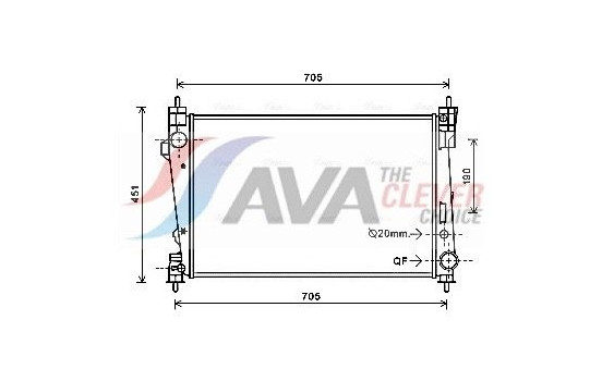 Radiator, engine cooling AL2124 Ava Quality Cooling