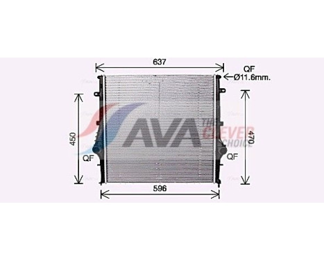 Radiator, engine cooling AL2146 Ava Quality Cooling, Image 2