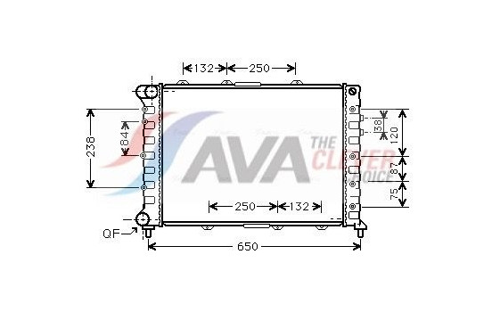 Radiator, engine cooling ALA2038 Ava Quality Cooling