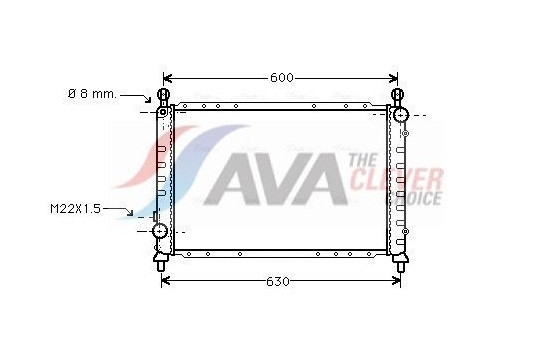 Radiator, engine cooling ALA2076 Ava Quality Cooling