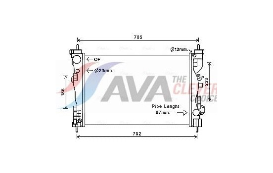 Radiator, engine cooling ALA2119 Ava Quality Cooling