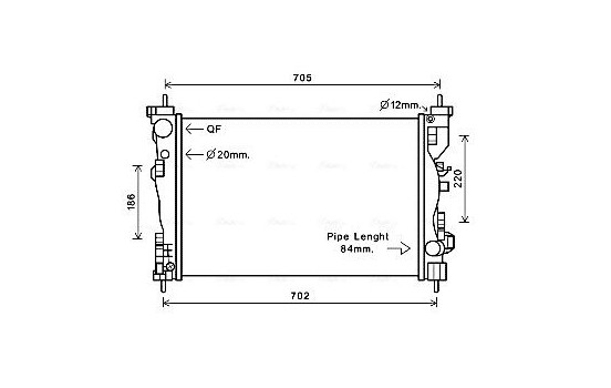 Radiator, engine cooling ALA2120 Ava Quality Cooling