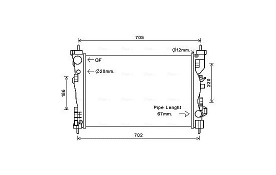 Radiator, engine cooling ALA2121 Ava Quality Cooling