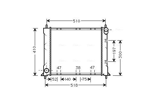 Radiator, engine cooling AU2150 Ava Quality Cooling