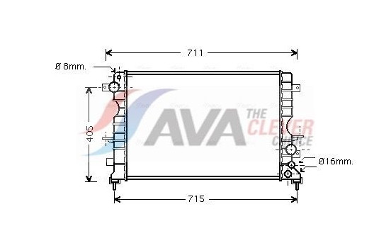Radiator, engine cooling AU2165 Ava Quality Cooling