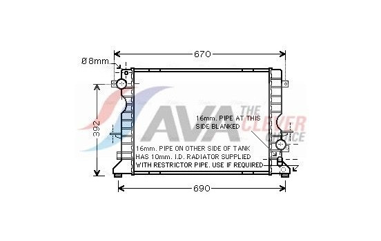 Radiator, engine cooling AU2184 Ava Quality Cooling