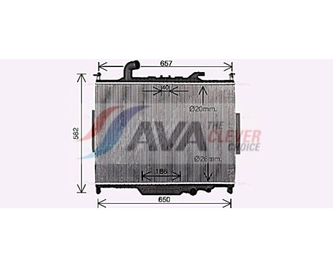Radiator, engine cooling AU2336 Ava Quality Cooling, Image 2