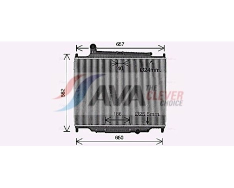 Radiator, engine cooling AU2344 Ava Quality Cooling