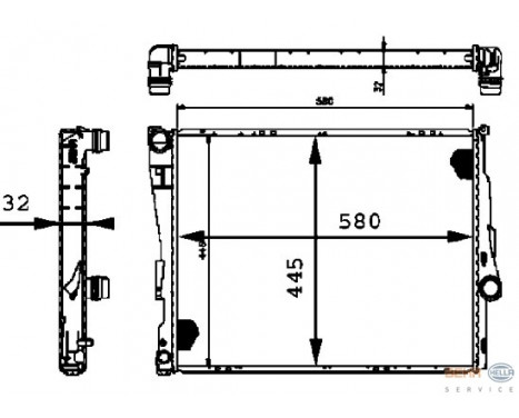 Radiator, engine cooling BEHR HELLA SERVICE *** PREMIUM LINE ***, Image 2