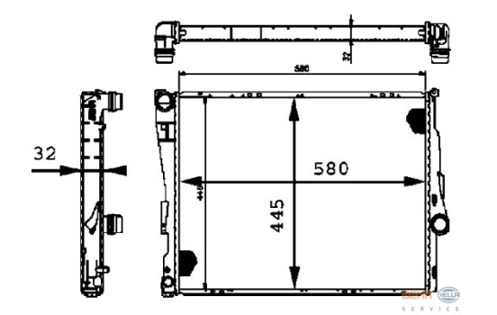Radiator, engine cooling BEHR HELLA SERVICE *** PREMIUM LINE ***, Image 2