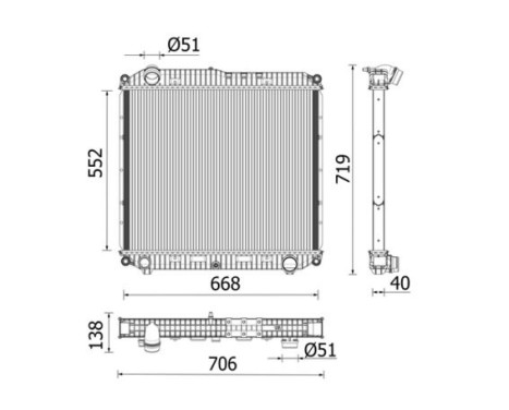 Radiator, engine cooling BEHR *** PREMIUM LINE ***