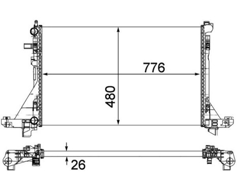 Radiator, engine cooling BEHR *** PREMIUM LINE ***, Image 2