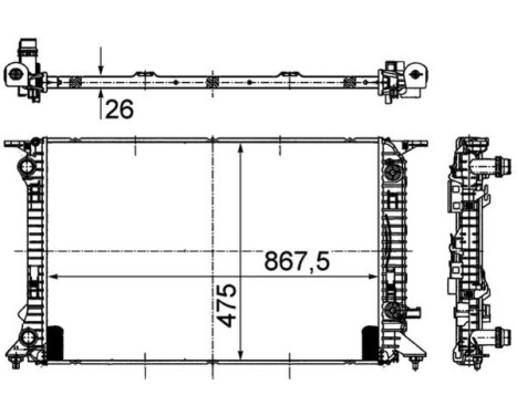 Radiator, engine cooling BEHR *** PREMIUM LINE ***, Image 2